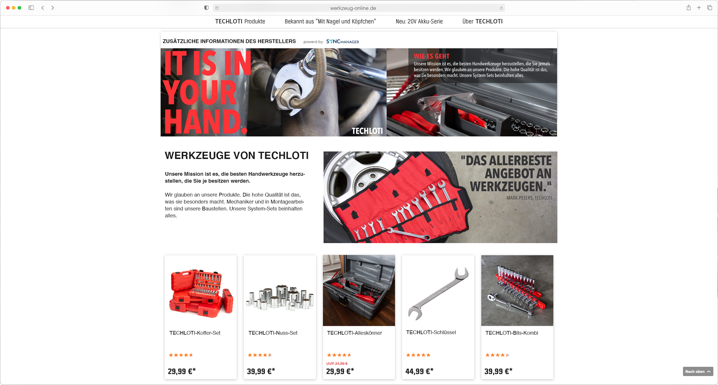 SyncManager – Produkt-Webshop-Detailseiten für Lieferanten – Enhanced Content – DIY – Frontend